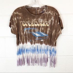 Everclear Graphic Band Tee Fringe Cropped M